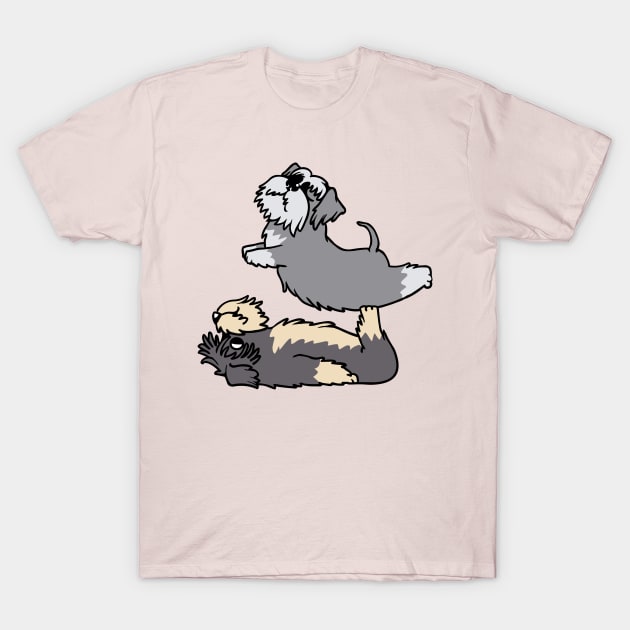 Acroyoga Schnauzer T-Shirt by huebucket